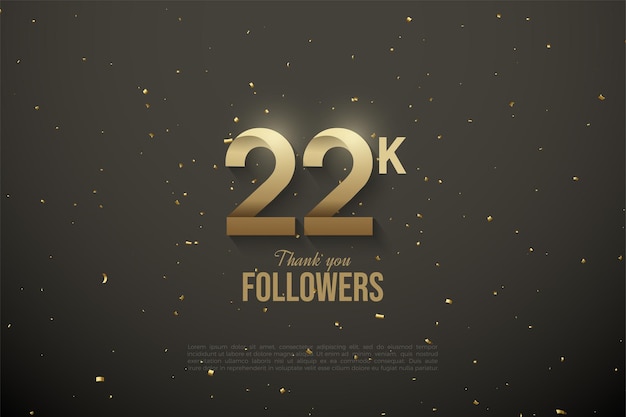 22k followers with soft patterned numbers