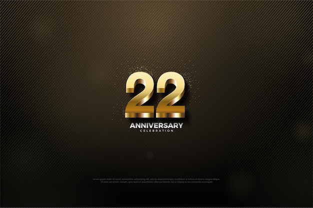 22nd anniversary with gold number