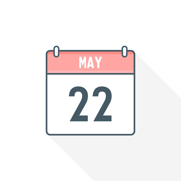 22nd May calendar icon May 22 calendar Date Month icon vector illustrator