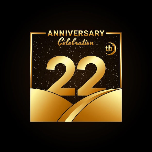 22th anniversary Anniversary Celebration template design Logo vector illustration