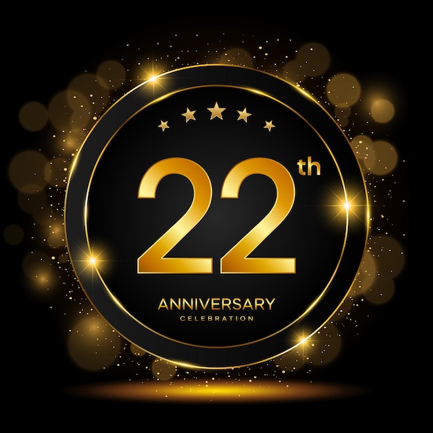 22th Anniversary Celebration Golden Anniversary Template Design Vector Template illustration