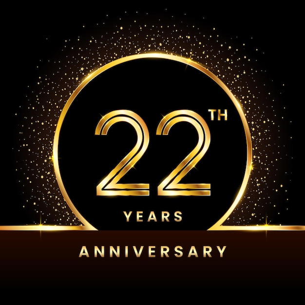 22th anniversary logo Anniversary logo design with double line concept vector illustration