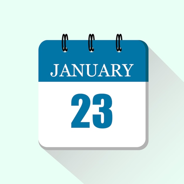 23 january flat daily calendar icon Vector calendar template for the days of january