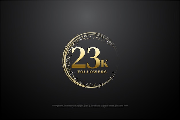 23k followers celebration with shaped glitter decoration.