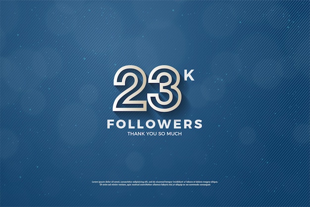 23k followers with blue stripes texture.