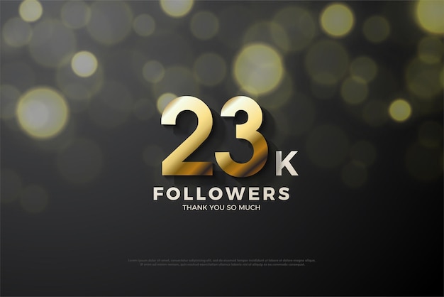 23k followers with elegant gold numbers.