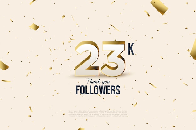 23k followers with modern 3 dimensional numbers