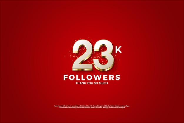 23k followers with silver 3d numbers.