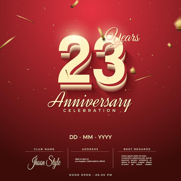 23rd anniversary with double number illustration.