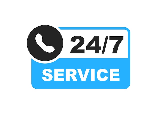 24 7 service 24 7 open concept with call icon