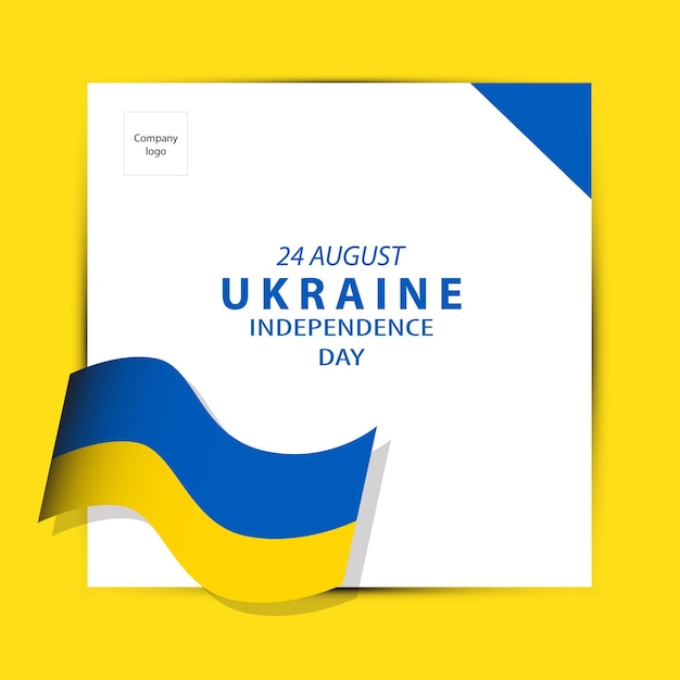 24 August Ukraine Independence day with Ukraine flag