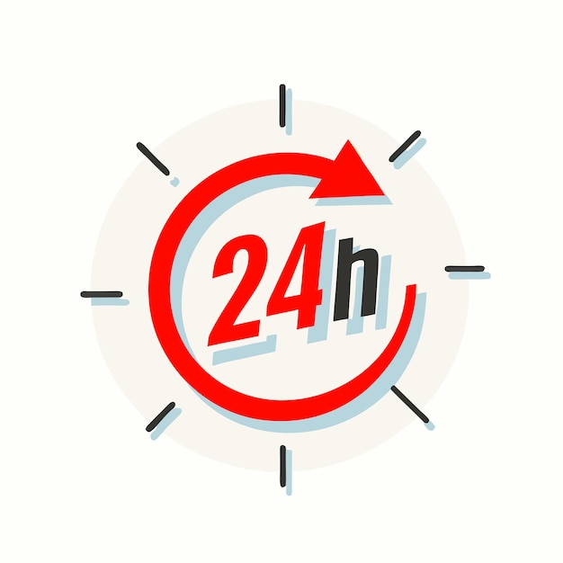 Vector 24 hour everyday open service concept on a isolated white background 5