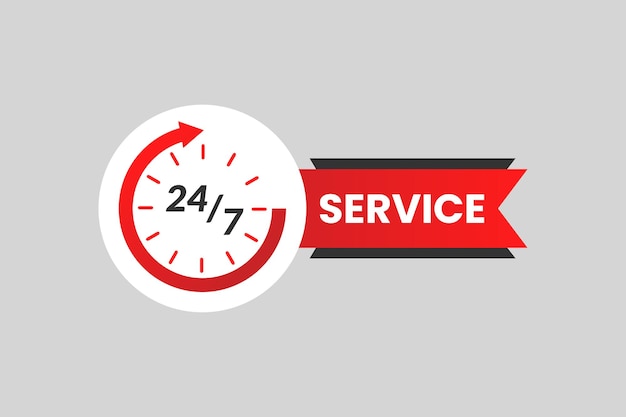 24 hour everyday service design Vector