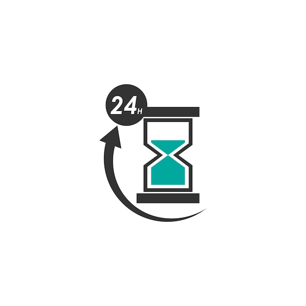 24 Hour icon logo vector illustration design