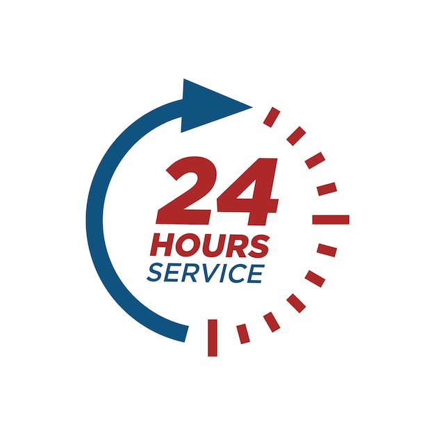 24 hour open service background for communication vector