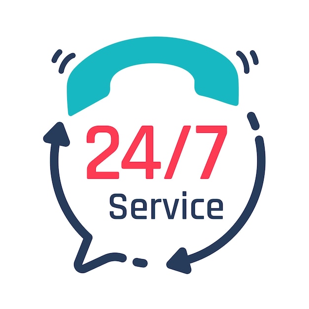 24 hour service iconSpeech bubbles Phone support consulting customer problems