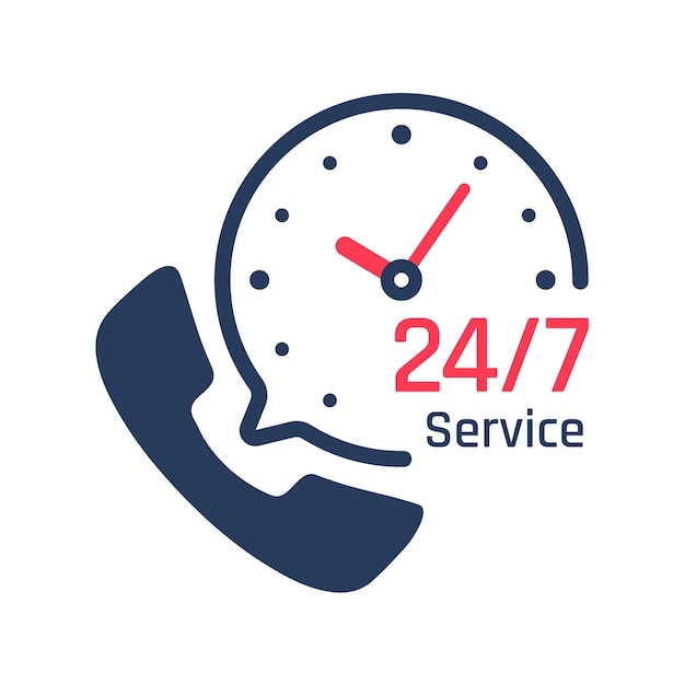 24 hour service iconSpeech bubbles Phone support consulting customer problems