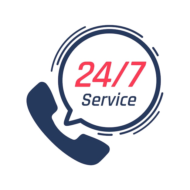 24 hour service iconSpeech bubbles Phone support consulting customer problems