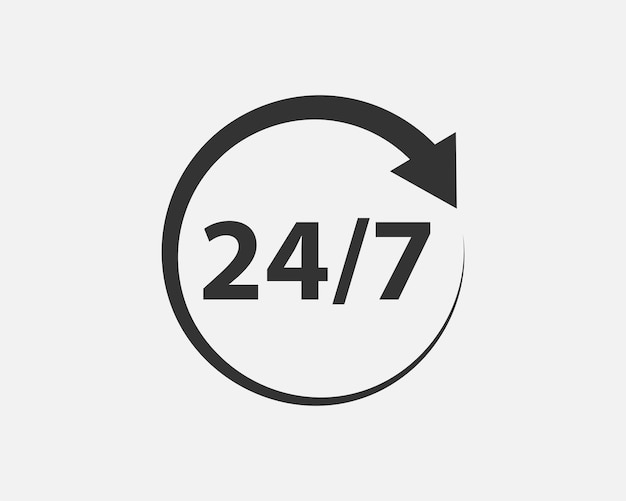 24 Hours a day service icon symbol vector