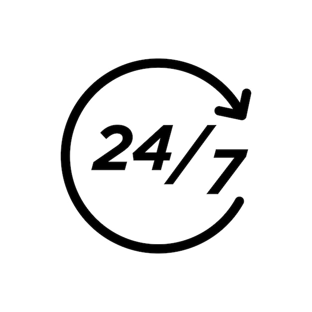 24 hours icon vector design template simple and clean