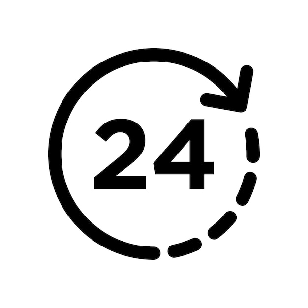 Vector 24 hours icon vector design template simple and clean