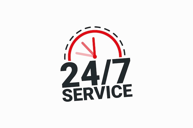 24 hours service everyday banner vector design