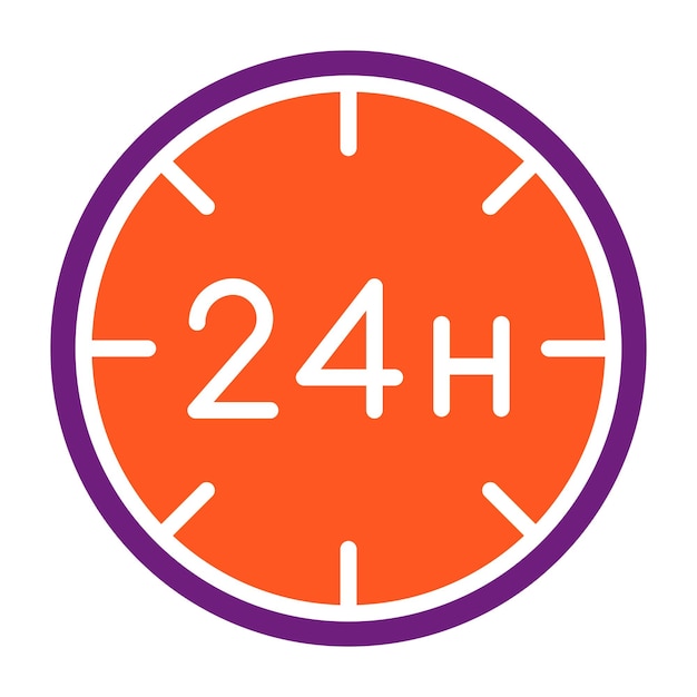 24 hours Vector Icon Design Illustration