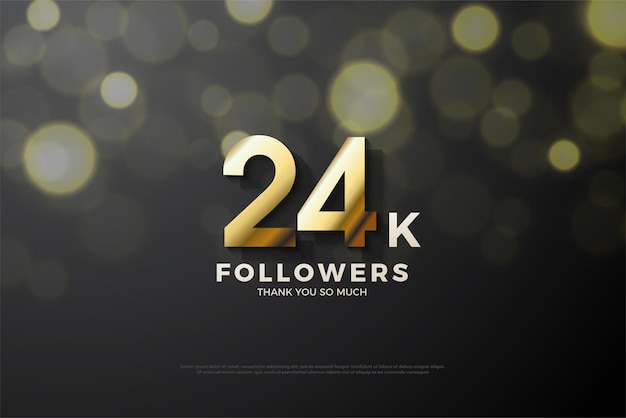 24000 followers celebration poster with light effect decoration.