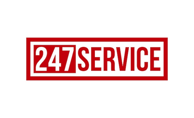 247 Service stamp red rubber stamp on white background 247 Service stamp sign 247 Service stamp