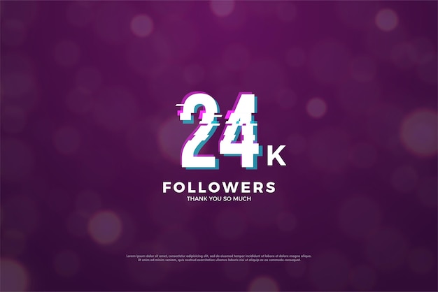 24k followers on purple background.