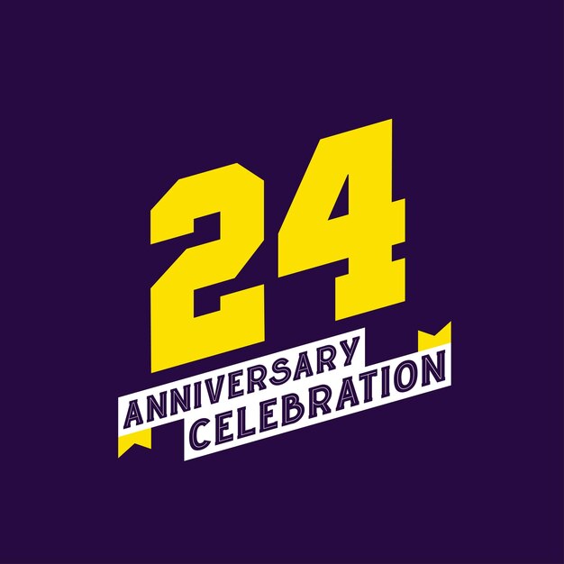 24th Anniversary Celebration vector design 24 years anniversary