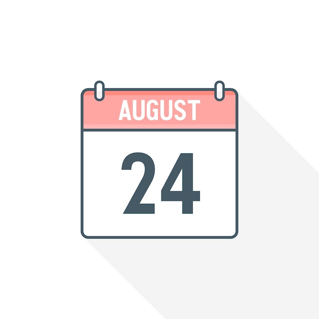 24th August calendar icon August 24 calendar Date Month icon vector illustrator