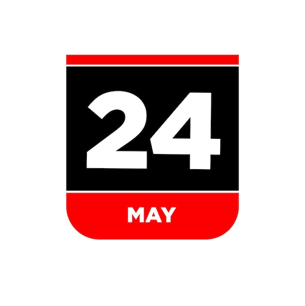 24th May calendar vector icon 24 may typography