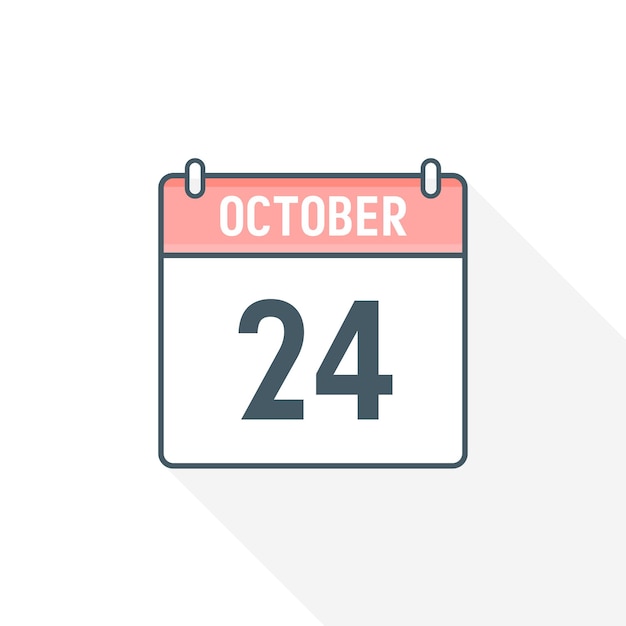 24th October calendar icon October 24 calendar Date Month icon vector illustrator