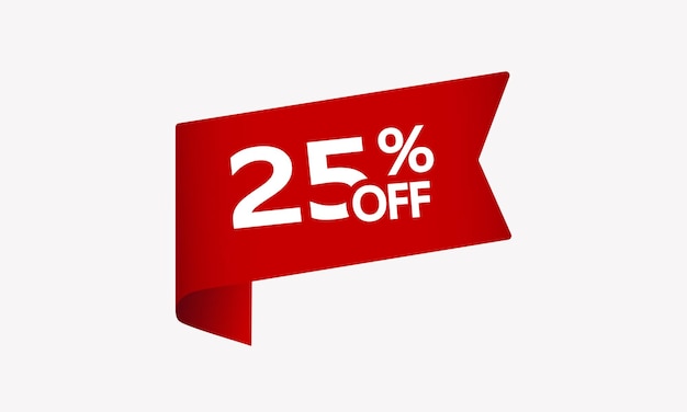 25 Discount offer price label Red price tag for online stores