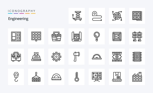 25 Engineering Line icon pack Vector icons illustration