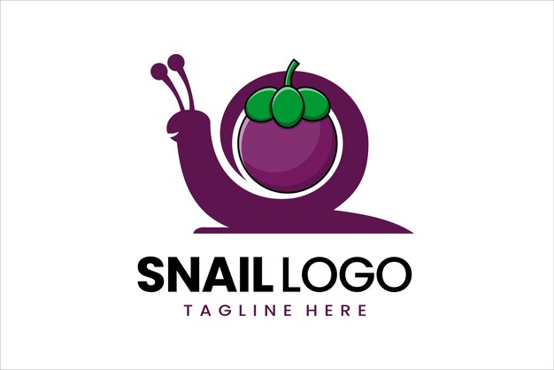 25 Flat modern simple mangosteen snail logo template icon symbol vector design illustration corporat