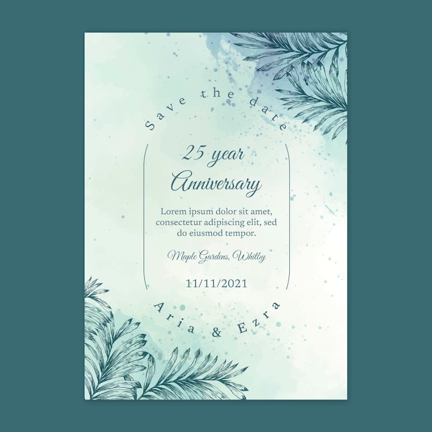 25 years wedding anniversary card