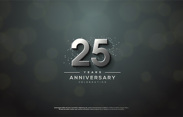 25th anniversary celebration with elegant 3d silver figures.