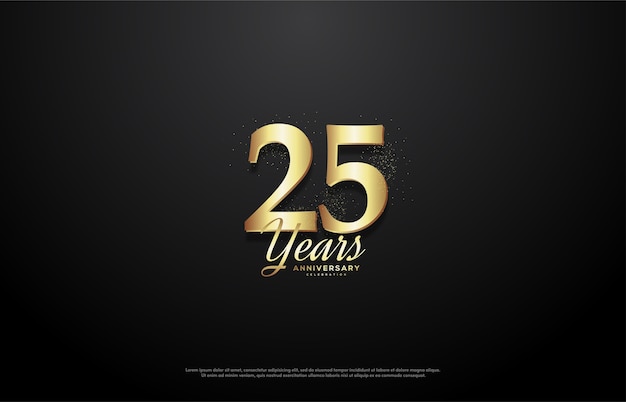 25th anniversary celebration with luxurious gold numbers.