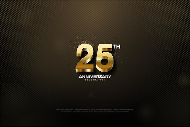 25th Anniversary with bold gold numeral illustration