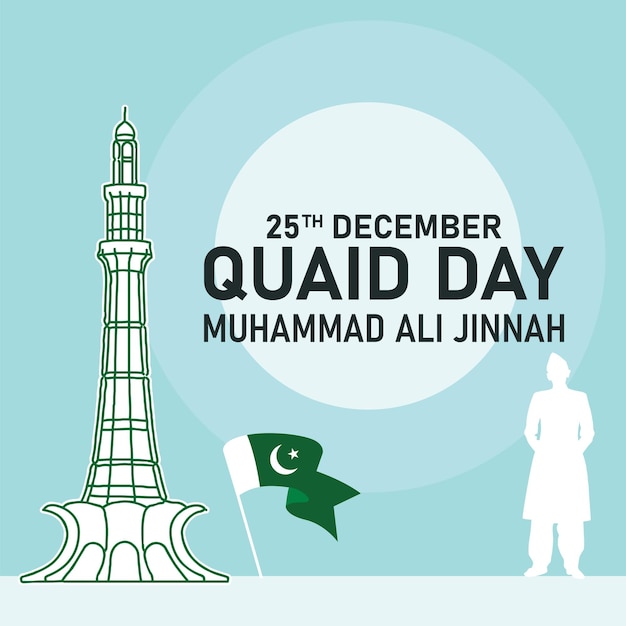 25th December, Quaid e azam Day with Minar e Pakistan, Lahore