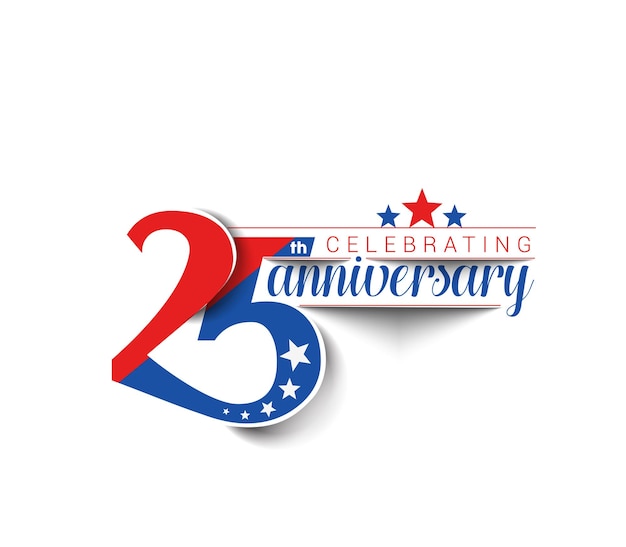 25th Years Anniversary Celebration Vector Design.