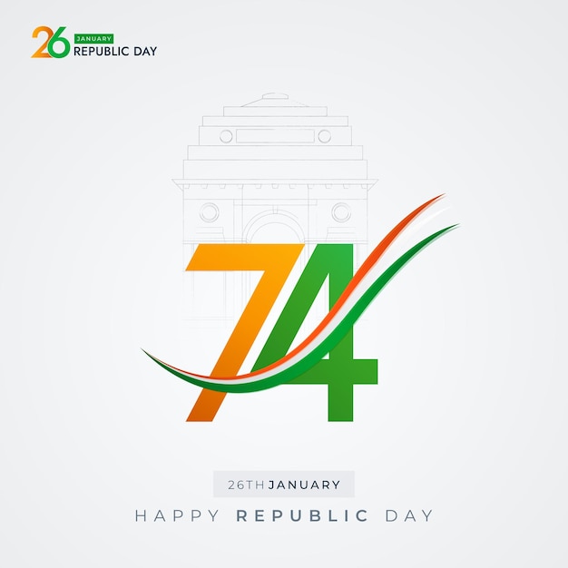 26 January India Republic Day 74th Celebration Social Media Post