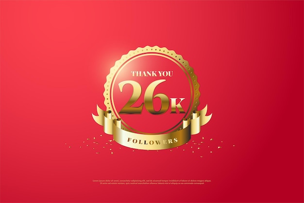 26000 followers with shaped gold paper frame.