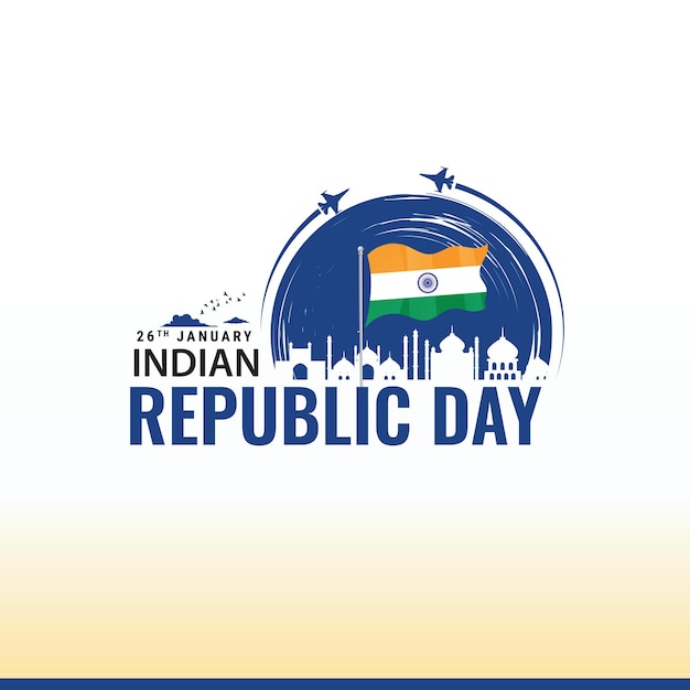 26th January Republic Day of India Celebration with Happy Indian Republic Day Template Banner Design