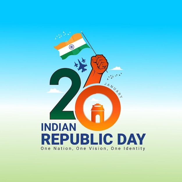 26th January Republic Day of India Celebration with Happy Indian Republic Day Template Banner Design