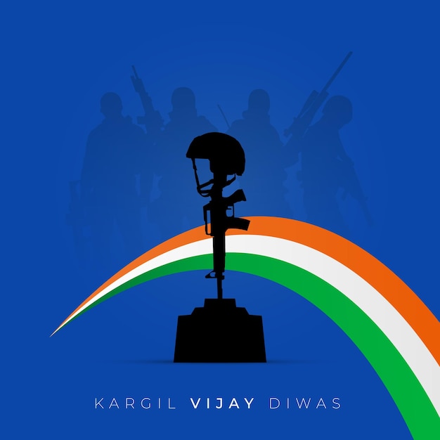 26th July Kargil Vijay Diwas Design Concept With Indian Flag And Army Social Media Post