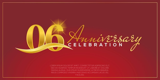 26th years anniversary, vector design for anniversary celebration with gold and red colour.