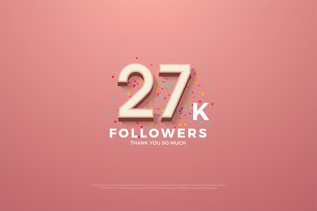 27 k followers banner with festive celebration paper sprinkles